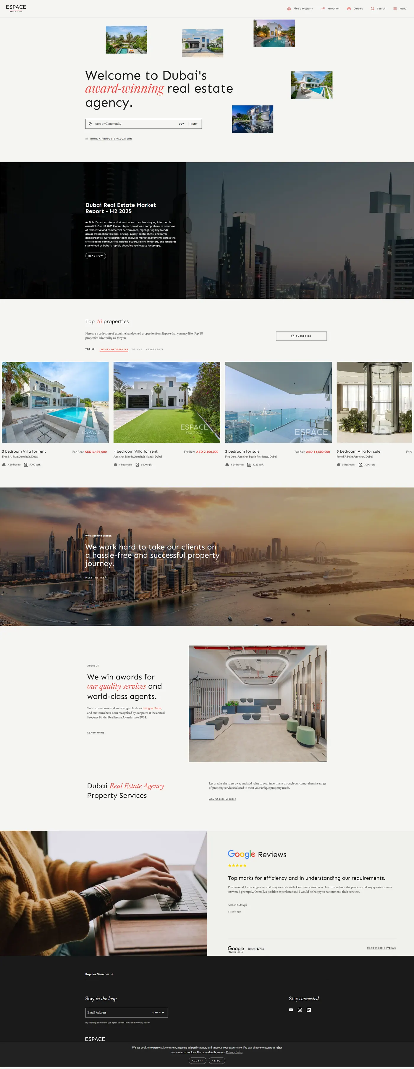 Espace Real Estate website